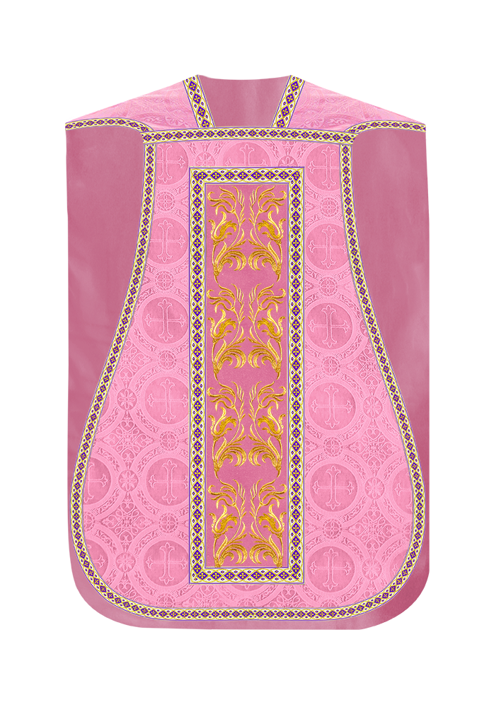 Roman Chasuble Vestment With Woven Braids and Trims