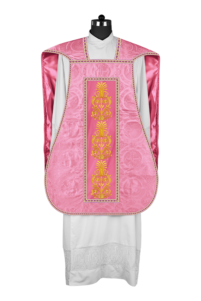 Roman Chasuble Vestments Adorned With Trims