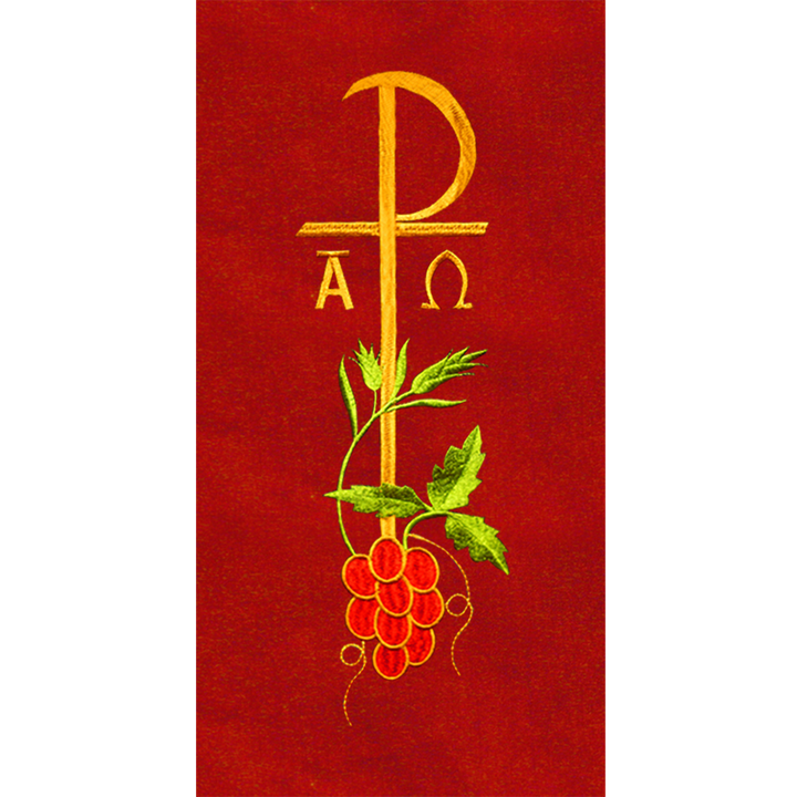 Chi Rho with Grapes Embroidered Deacon Stole