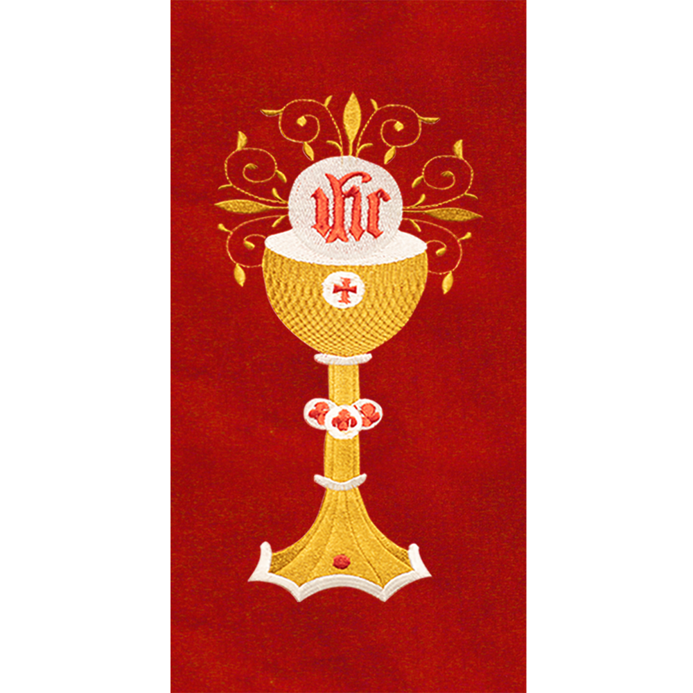 Chalice with IHS Embroidered Clergy Stole