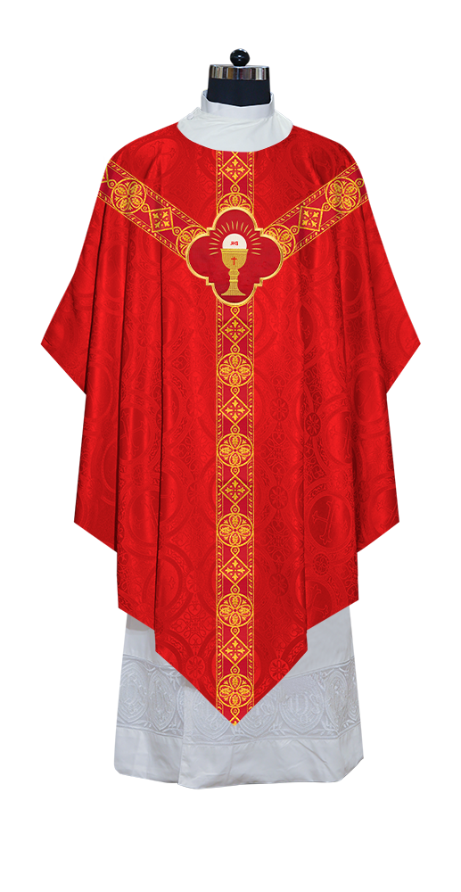 Pugin Chasuble with Braided Lace Orphrey