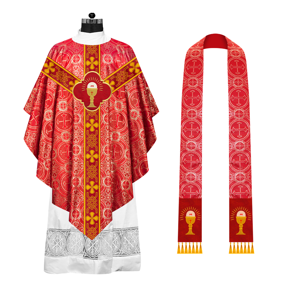 Embroidered Pugin Chasuble with Spiritual Motif