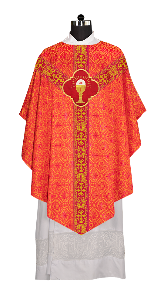 Pugin Chasuble with Intricate Embroidery and Orphrey Details