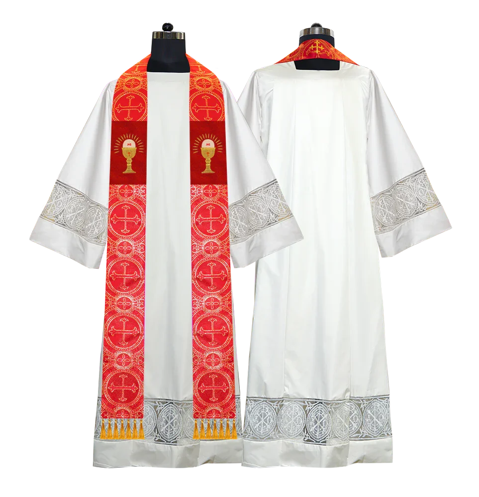 Embroidered Priest Stole with Motif – PSG VESTMENTS
