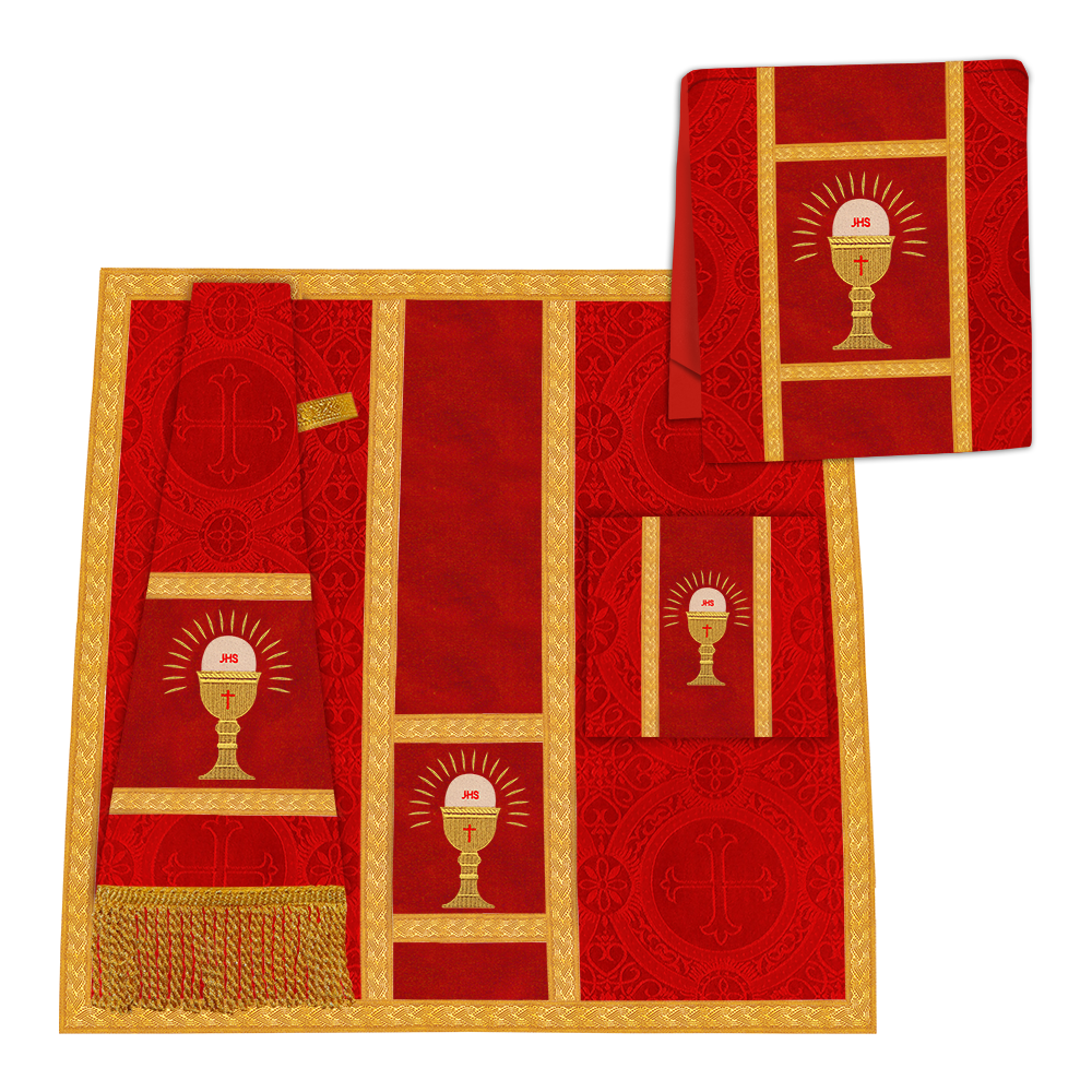 Vestimentas de casulla romana con orfebrería trenzada 