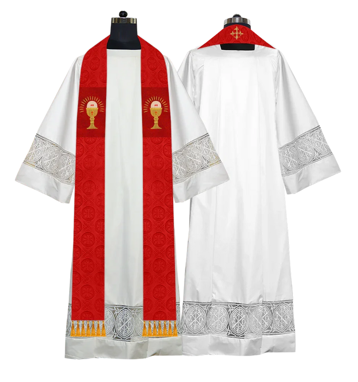 Ordination Stole with Embroidered Spiritual Motif