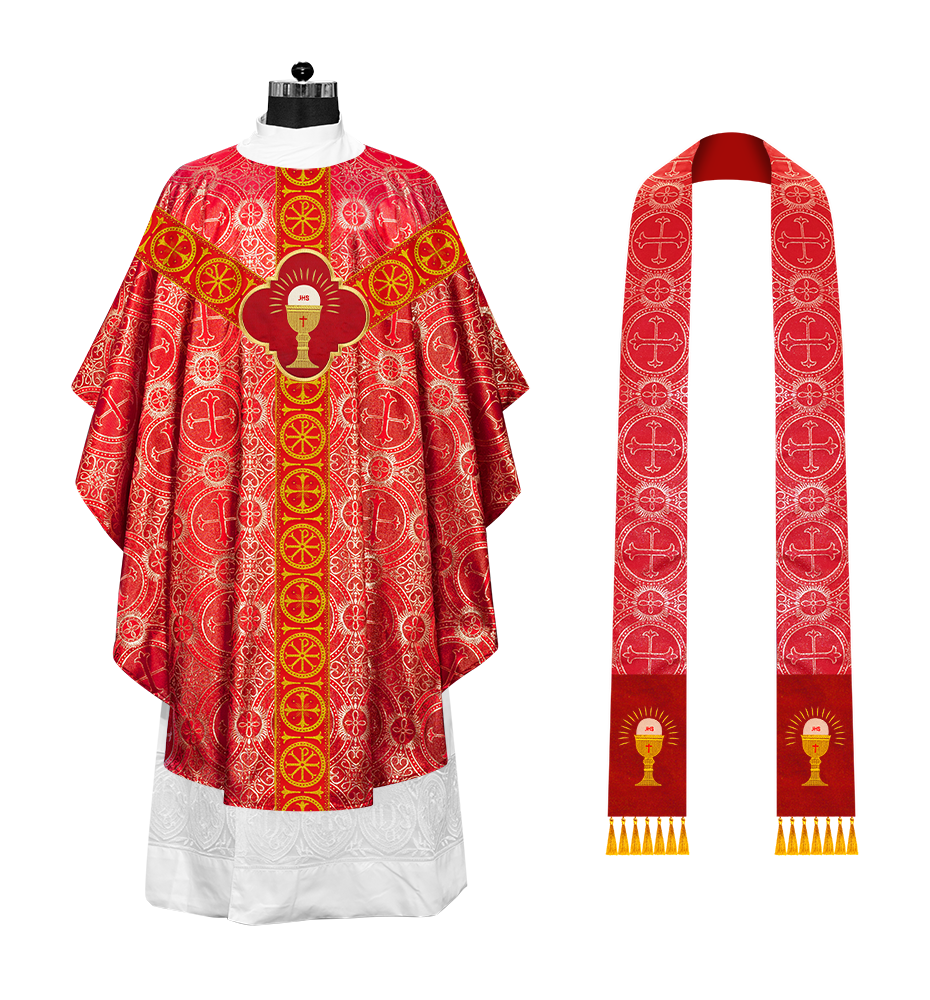 Gothic Chasuble Vestment with Y type braided orphrey