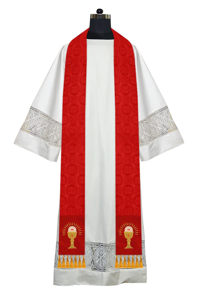 Ordination Stole with Embroidered Spiritual Motif