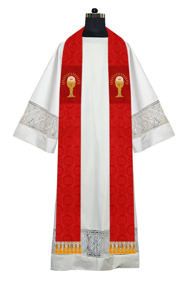 Ordination Stole with Embroidered Spiritual Motif