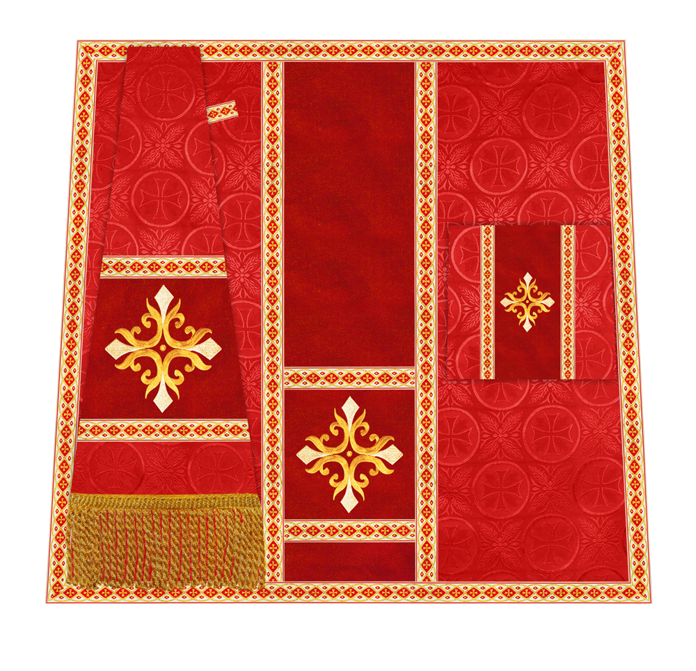 Traditional Altar Mass Set with  Embroidered Motifs