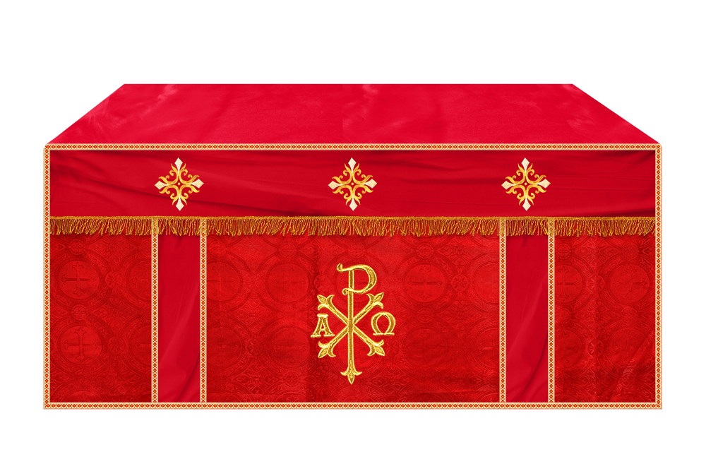 Altar Cloth with Spiritual Cross with Trims