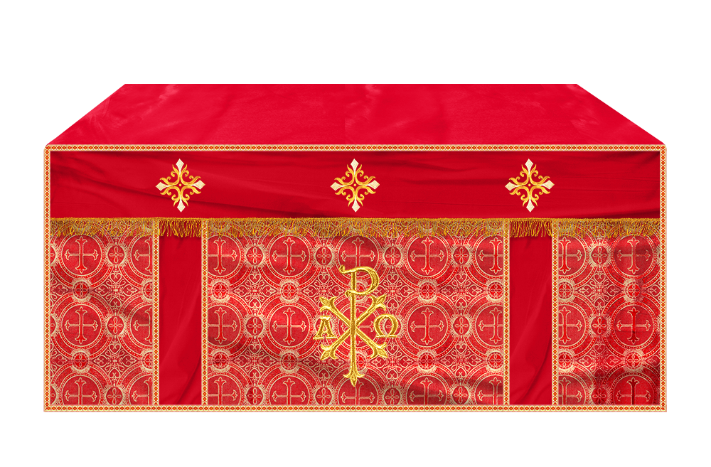 Altar Cloth with Spiritual Cross with Trims