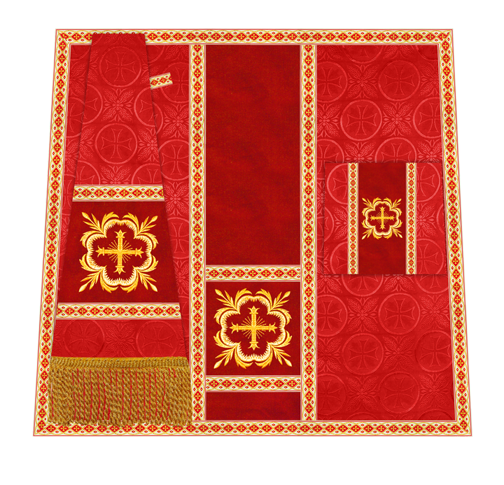 Traditional Altar Mass Set with  Embroidered Motifs