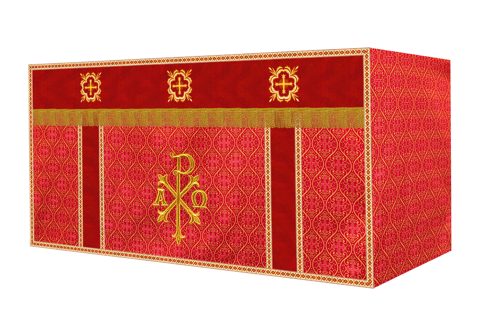 Altar Cloth with Spiritual Cross with Trims