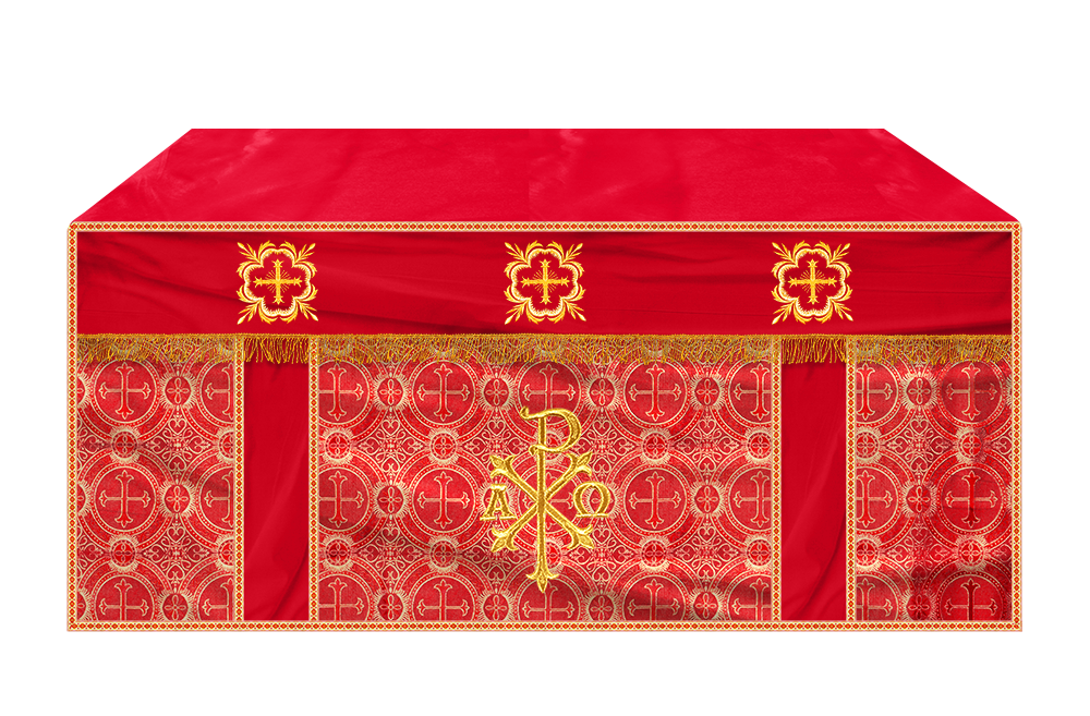 Altar Cloth with Spiritual Cross with Trims