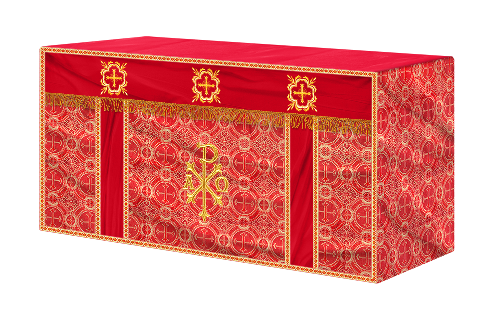 Altar Cloth with Spiritual Cross with Trims
