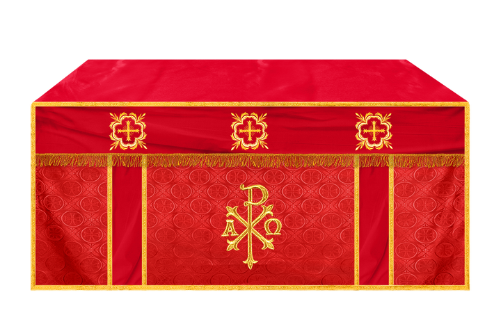 Church Altar Cloth with Embroidered PAX and Cross