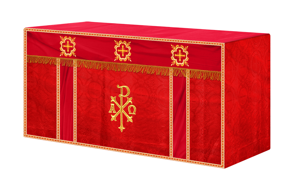Altar Cloth with Spiritual Cross with Trims