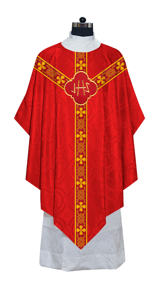 Pugin Chasuble with Braided Lace Orphrey