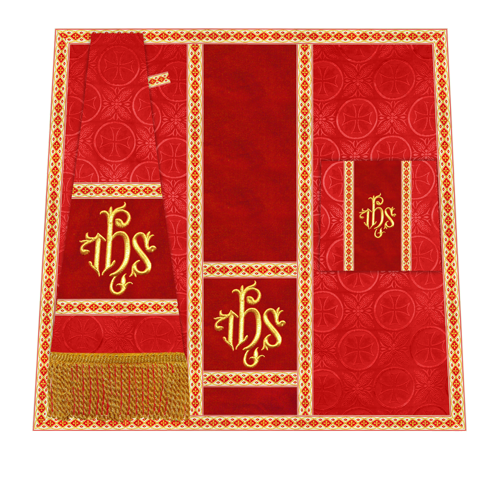 Traditional Altar Mass Set with  Embroidered Motifs