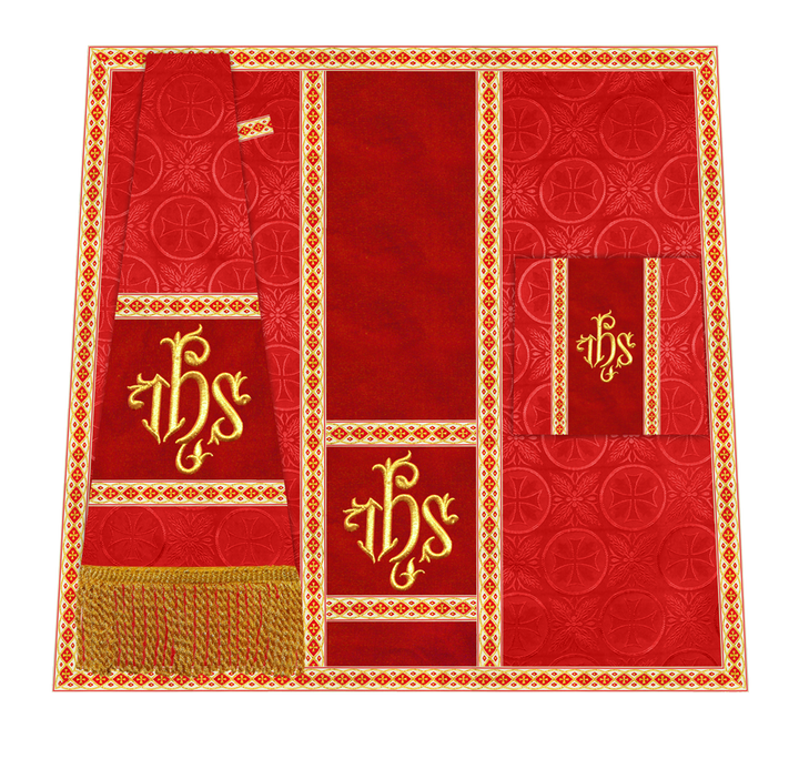 Traditional Altar Mass Set with  Embroidered Motifs