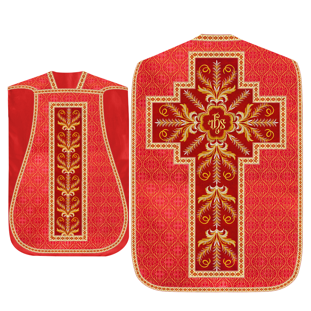 Roman Chasuble Vestment With Detailed Orphrey