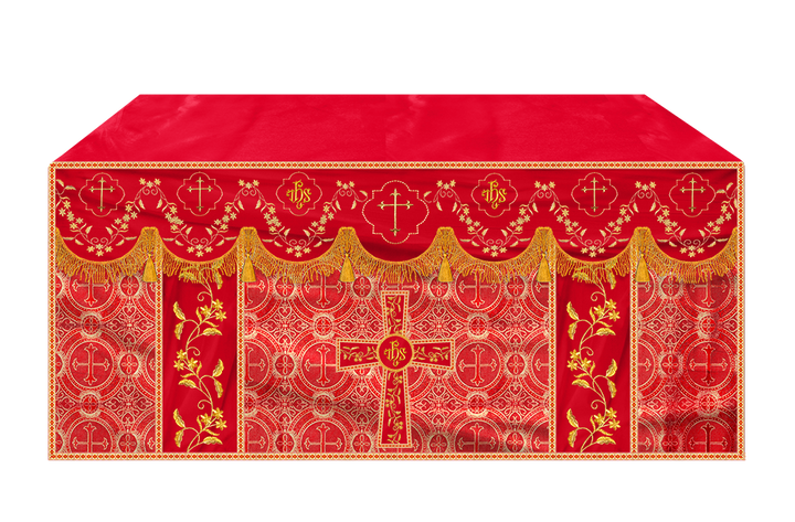 Altar Table Cloth With Floral Embroidery trims