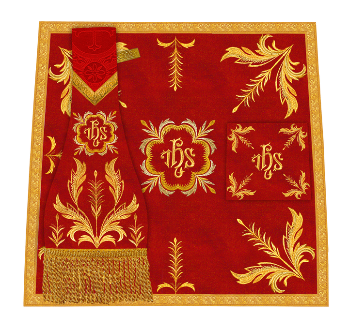 Set of Four Roman Chasuble with liturgical motifs