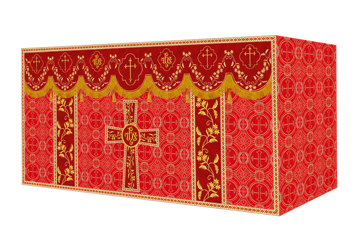 Altar Table Cloth With Floral Embroidery trims