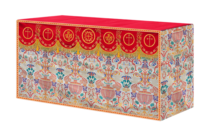 Traditional Tapestry Altar Cloth with Embroidery Details