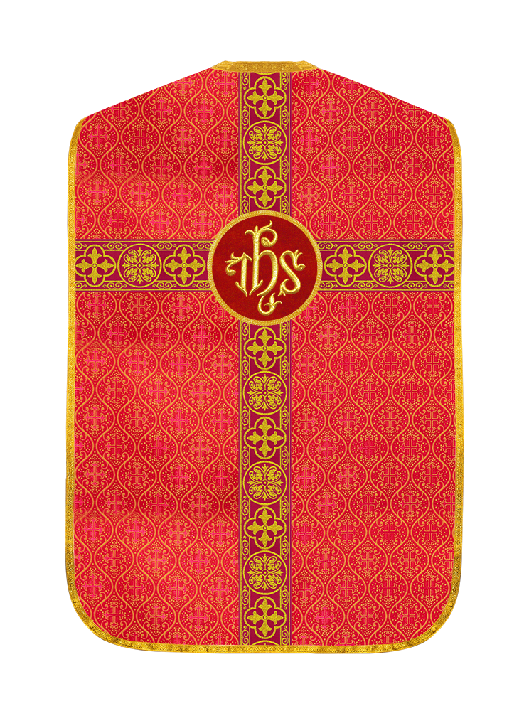 Fiddleback Vestment with Motif and woven Braided Trims