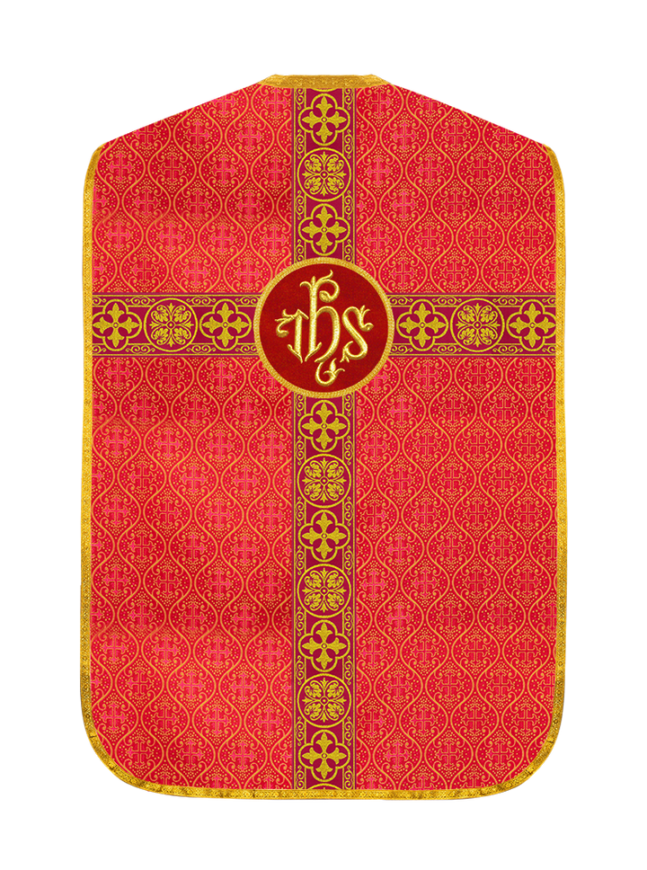 Fiddleback Vestment with Motif and woven Braided Trims