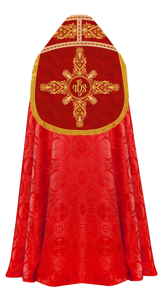 Embroidered Roman Cope with Adorned Spiritual Motif