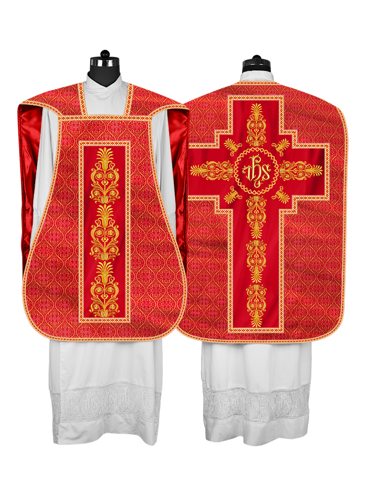 Roman Chasuble Vestments Adorned With Trims
