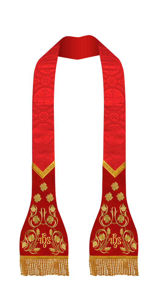 SET OF 4 ROMAN STOLE WITH GRAPES EMBROIDERY