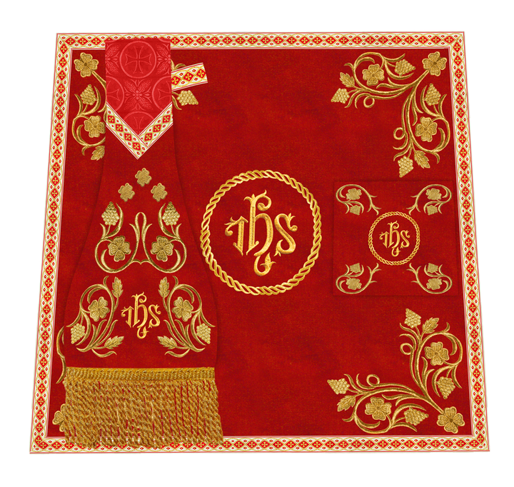 Embroidered Altar Cloth Embellished with Spiritual Motifs