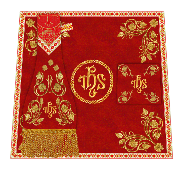 Roman Chasuble Vestment With Grapes Embroidery and Trims