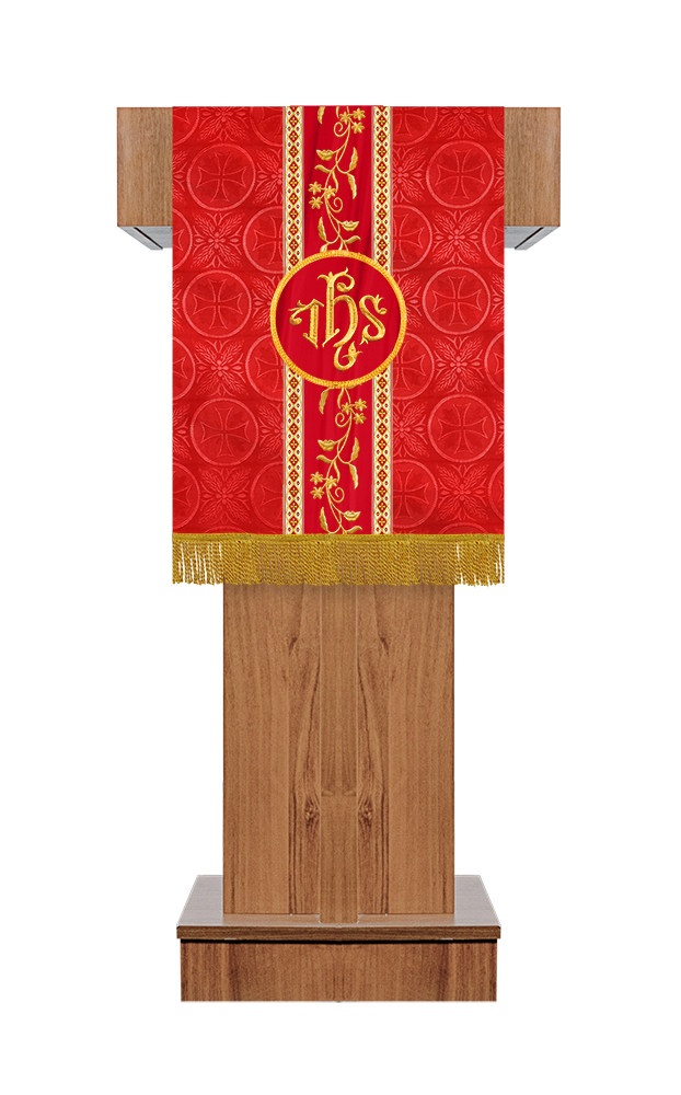 Elegant Church Pulpit Cloth with Floral Embroidery