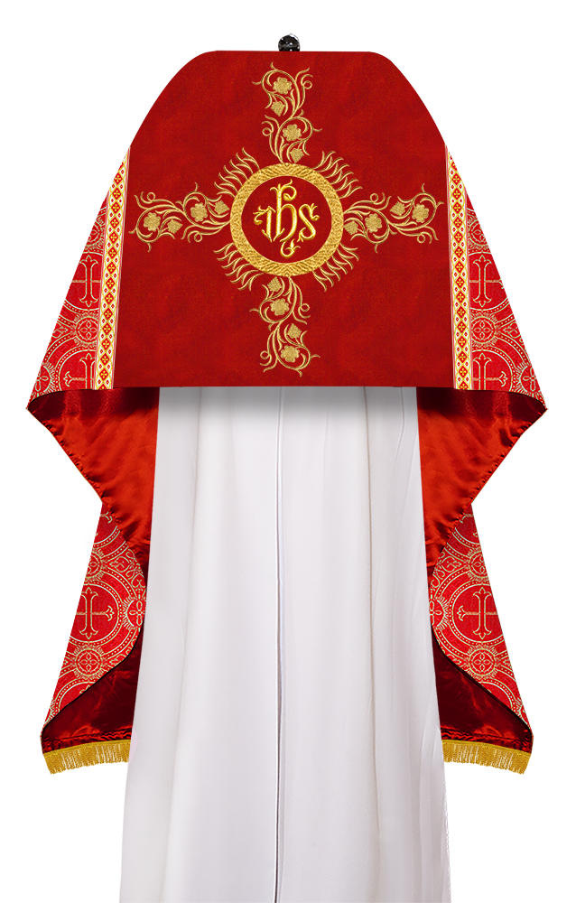 Humeral Veil Vestment with Grapes Embroidered Trims