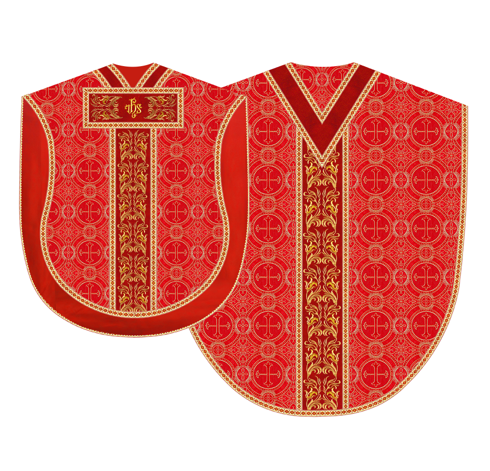 Liturgical Borromean Chasuble With Detailed Embroidery and Trims