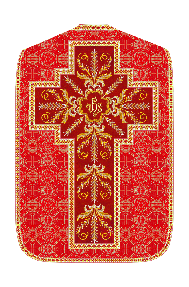 Roman Chasuble Vestment With Detailed Orphrey