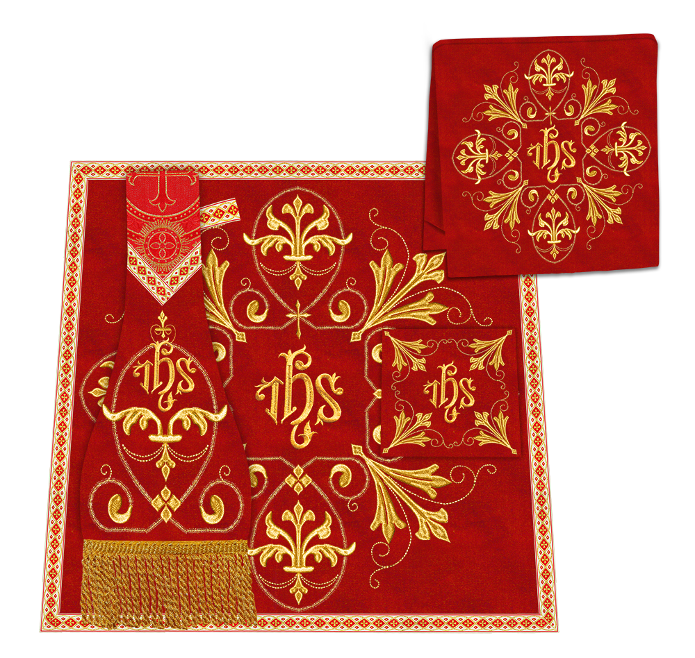 Roman Chasuble Vestment Enhanced With Orphrey and Trims