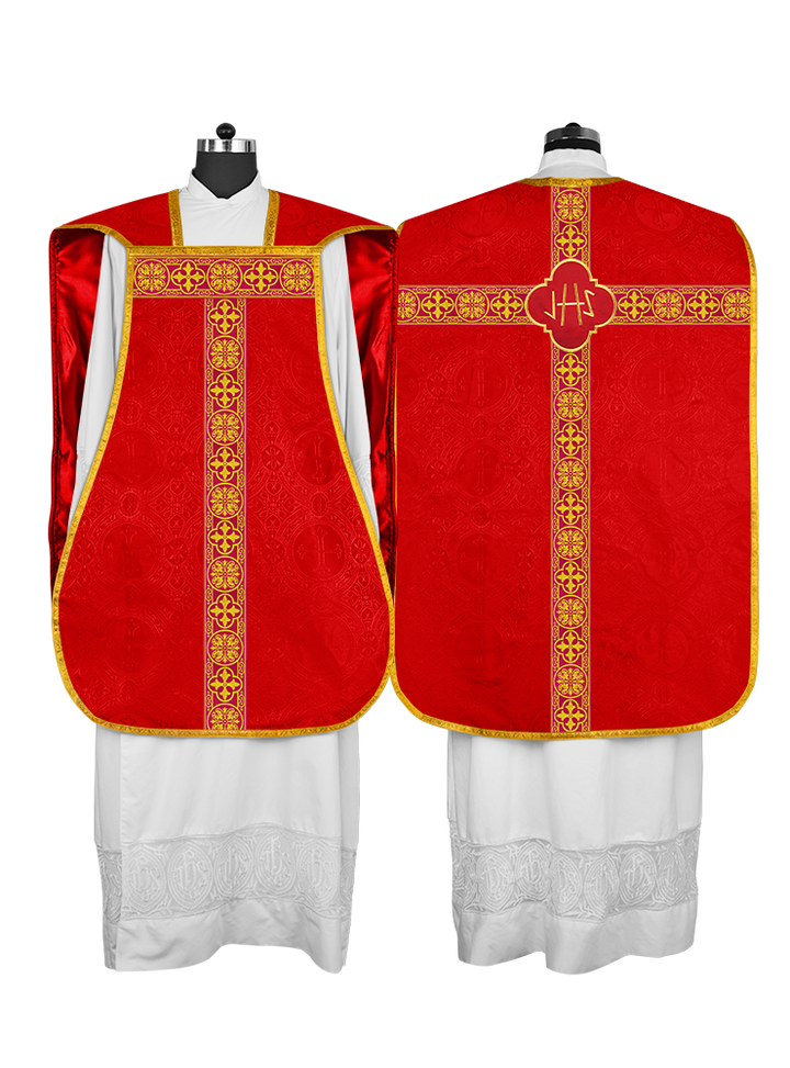 Roman Chasuble Fiddleback with Braided Trims