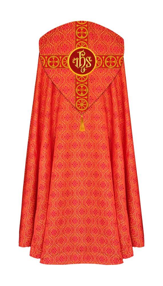 Gothic Cope Vestment with Cross Type Braided Motif