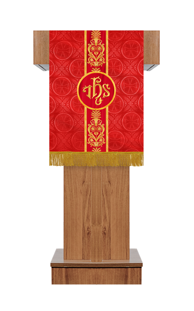 Embroidered Lectern Cloth with Elegant Motif