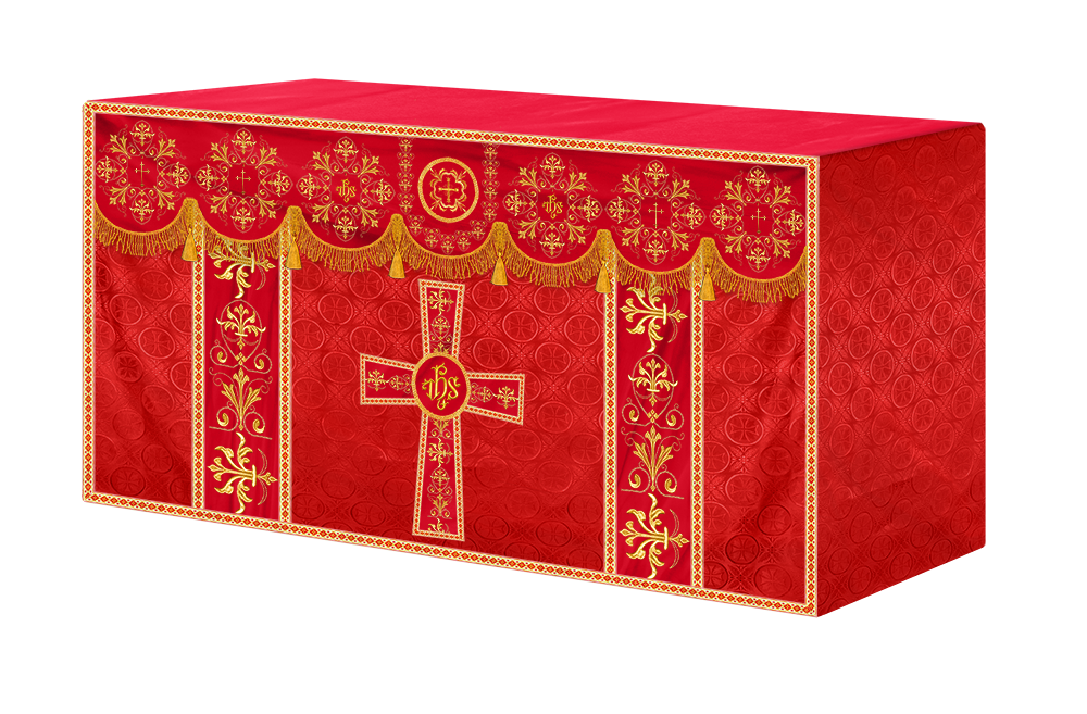 Embroidered Liturgical Church Altar Cloth with Spiritual Motif