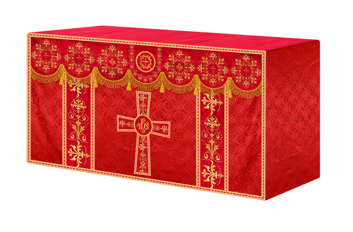 Embroidered Liturgical Church Altar Cloth with Spiritual Motif