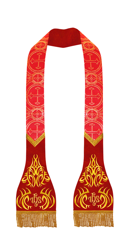 SET OF 4 ROMAN STOLE WITH SPIRITUAL MOTIF