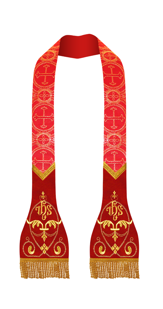 Set of 4 liturgical stole with embroidered motif