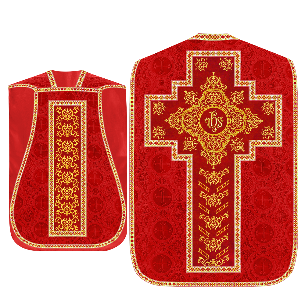 Traditional Fiddleback Vestment With Motifs and Trims